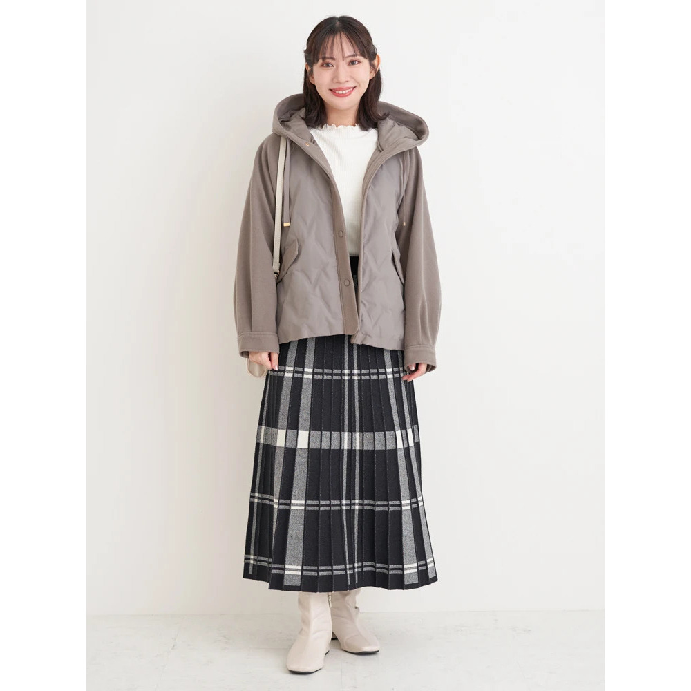 ウール切り替えフードダウンジャケット15