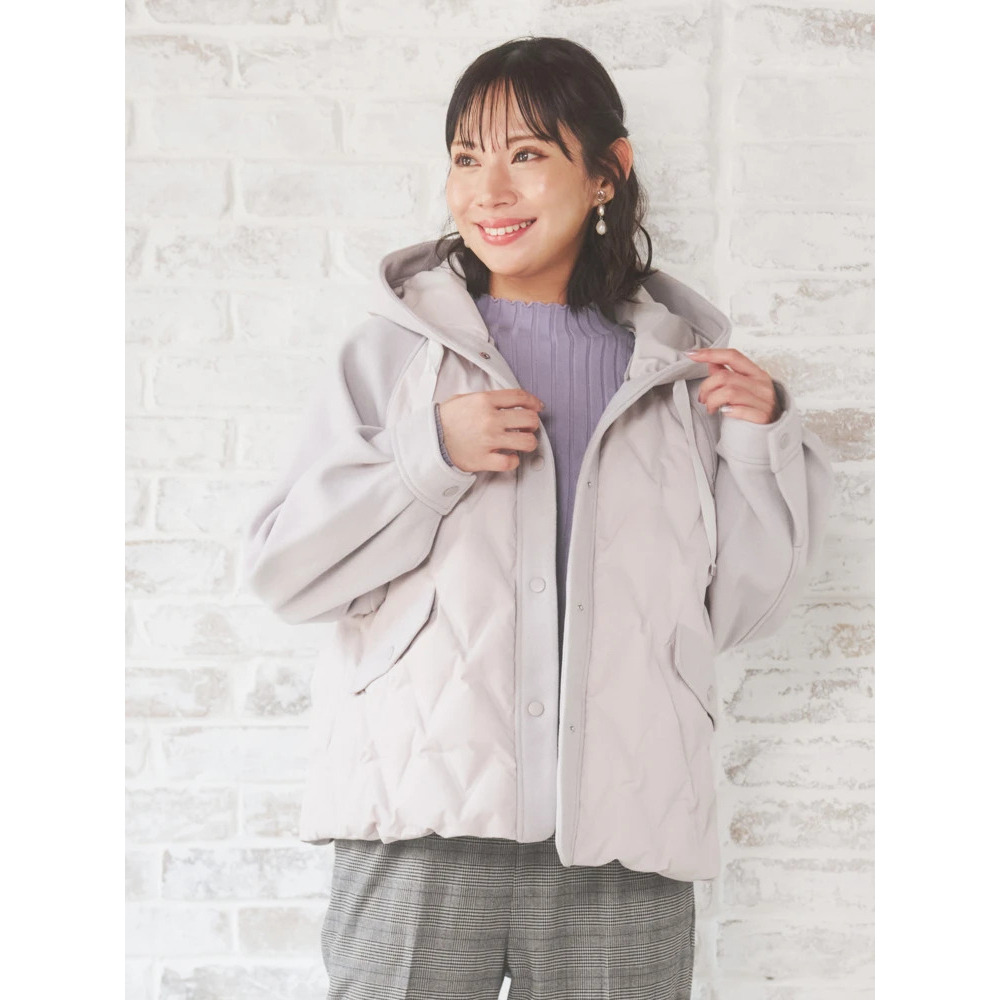 ウール切り替えフードダウンジャケット2