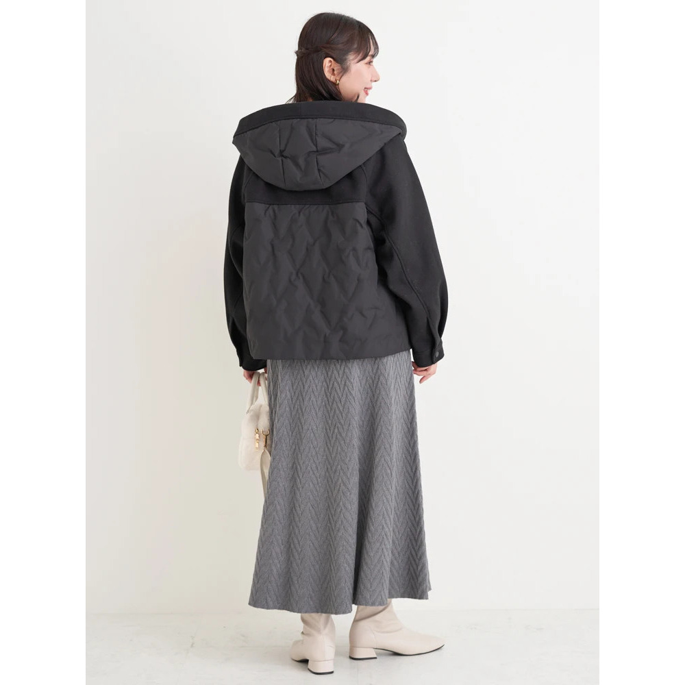 ウール切り替えフードダウンジャケット25