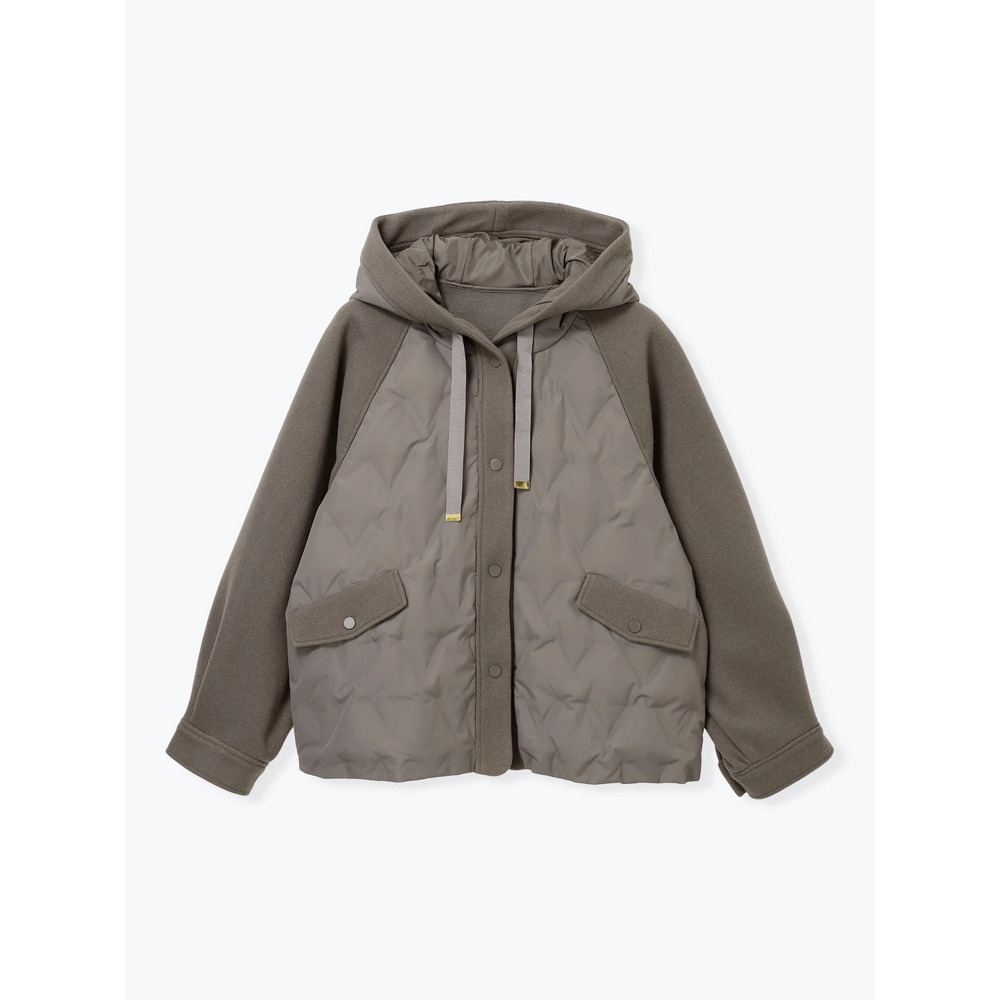 ウール切り替えフードダウンジャケット27