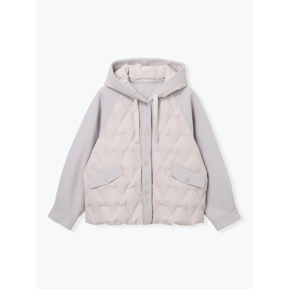 ウール切り替えフードダウンジャケット28