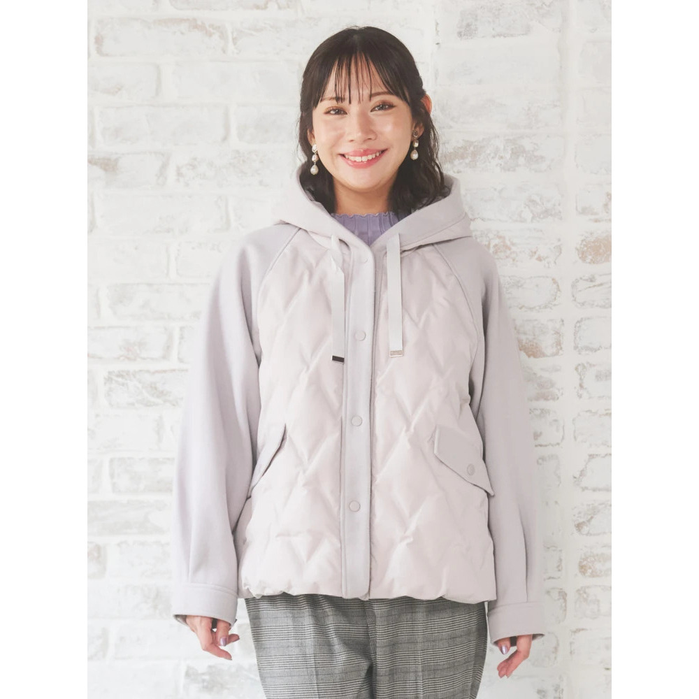 ウール切り替えフードダウンジャケット3