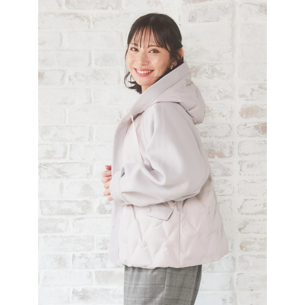 ウール切り替えフードダウンジャケット5