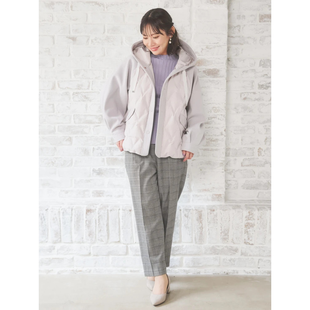 ウール切り替えフードダウンジャケット8