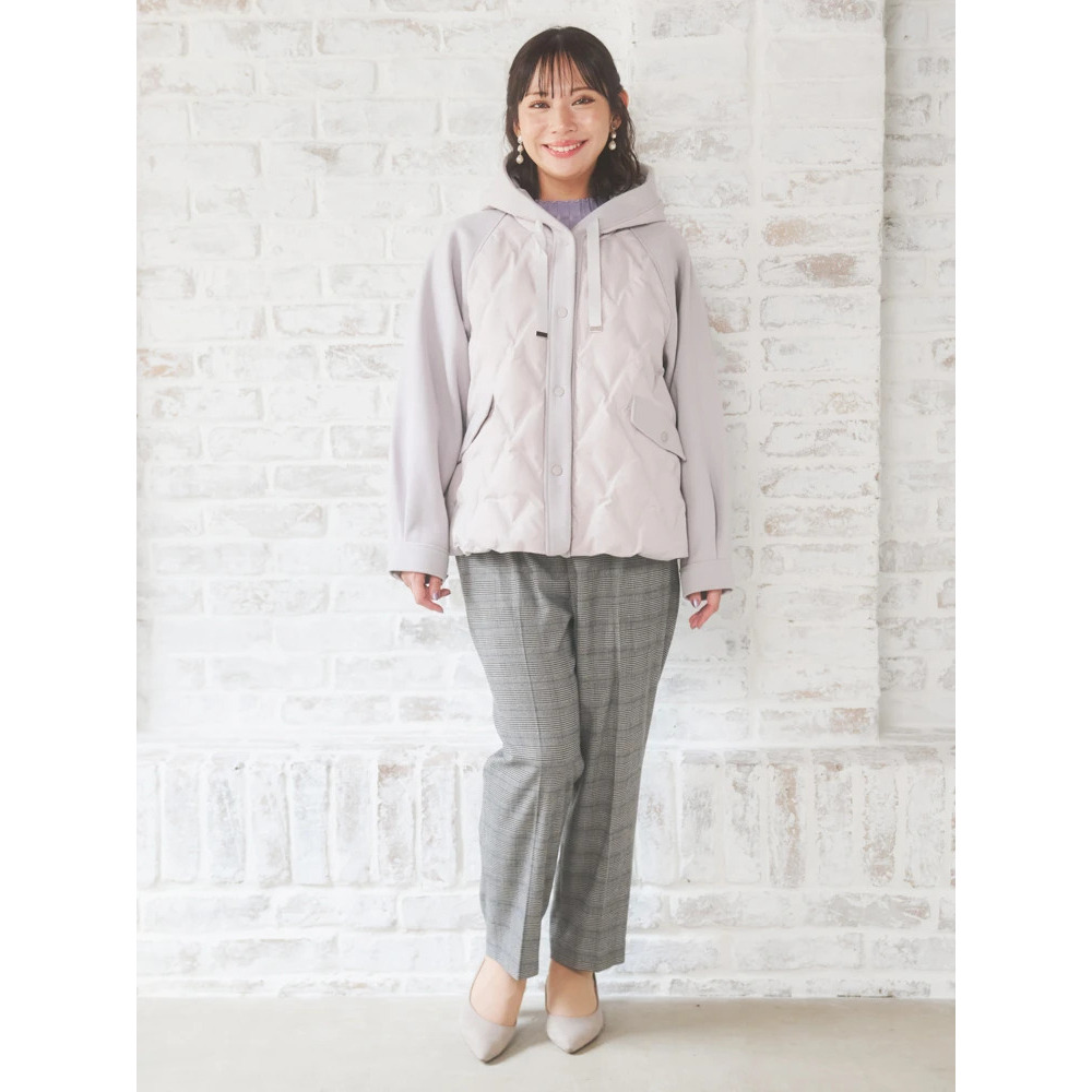 ウール切り替えフードダウンジャケット9