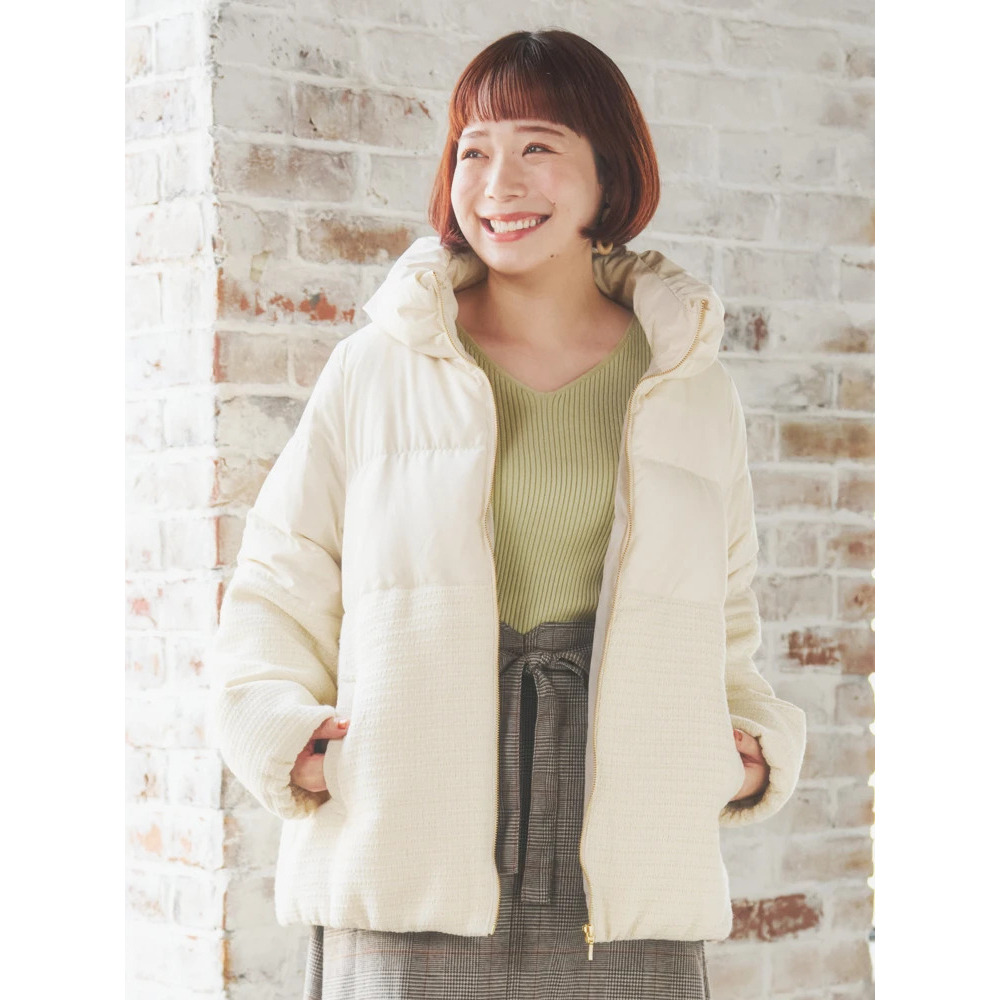 クラシカルツイードダウンジャケット1