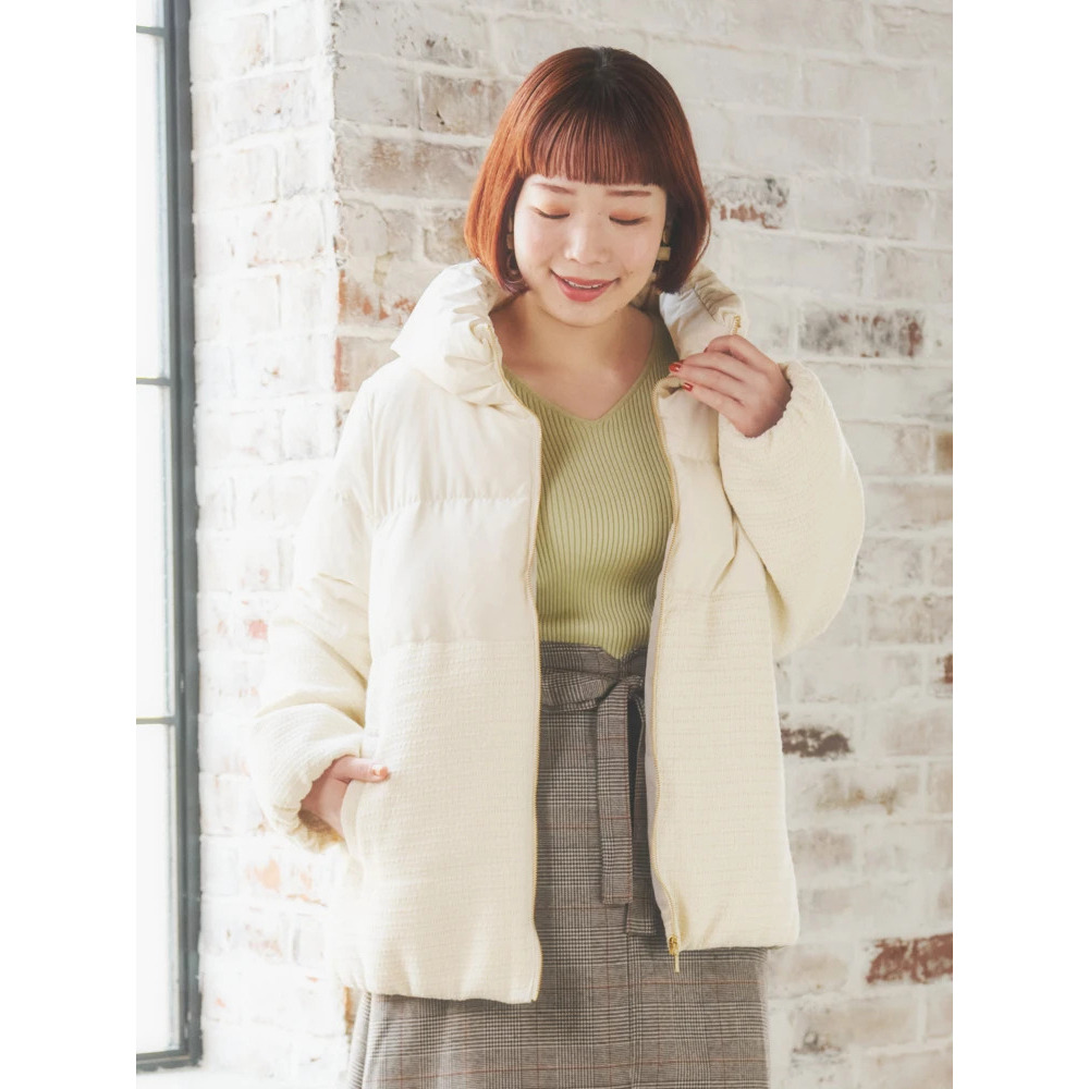 クラシカルツイードダウンジャケット2