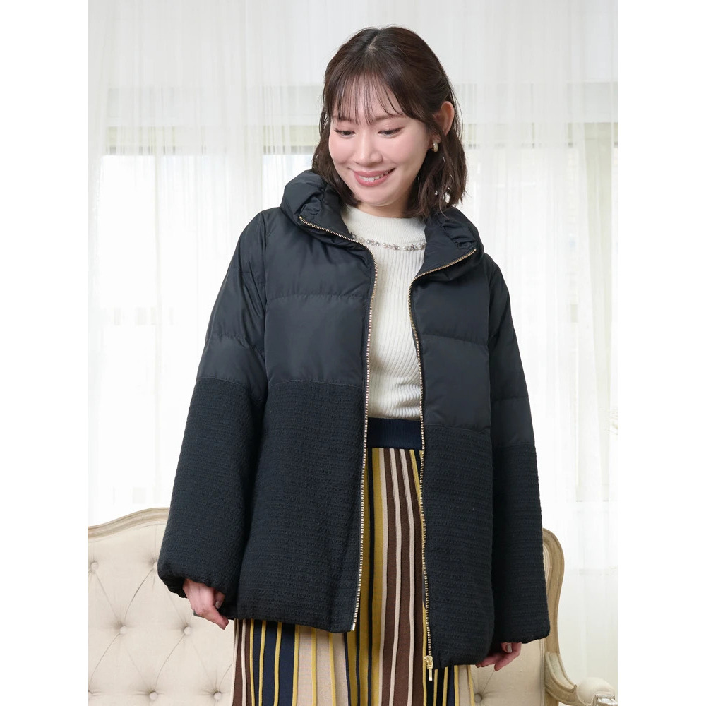 クラシカルツイードダウンジャケット1