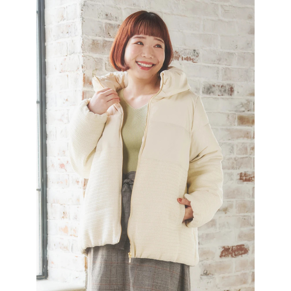 クラシカルツイードダウンジャケット1