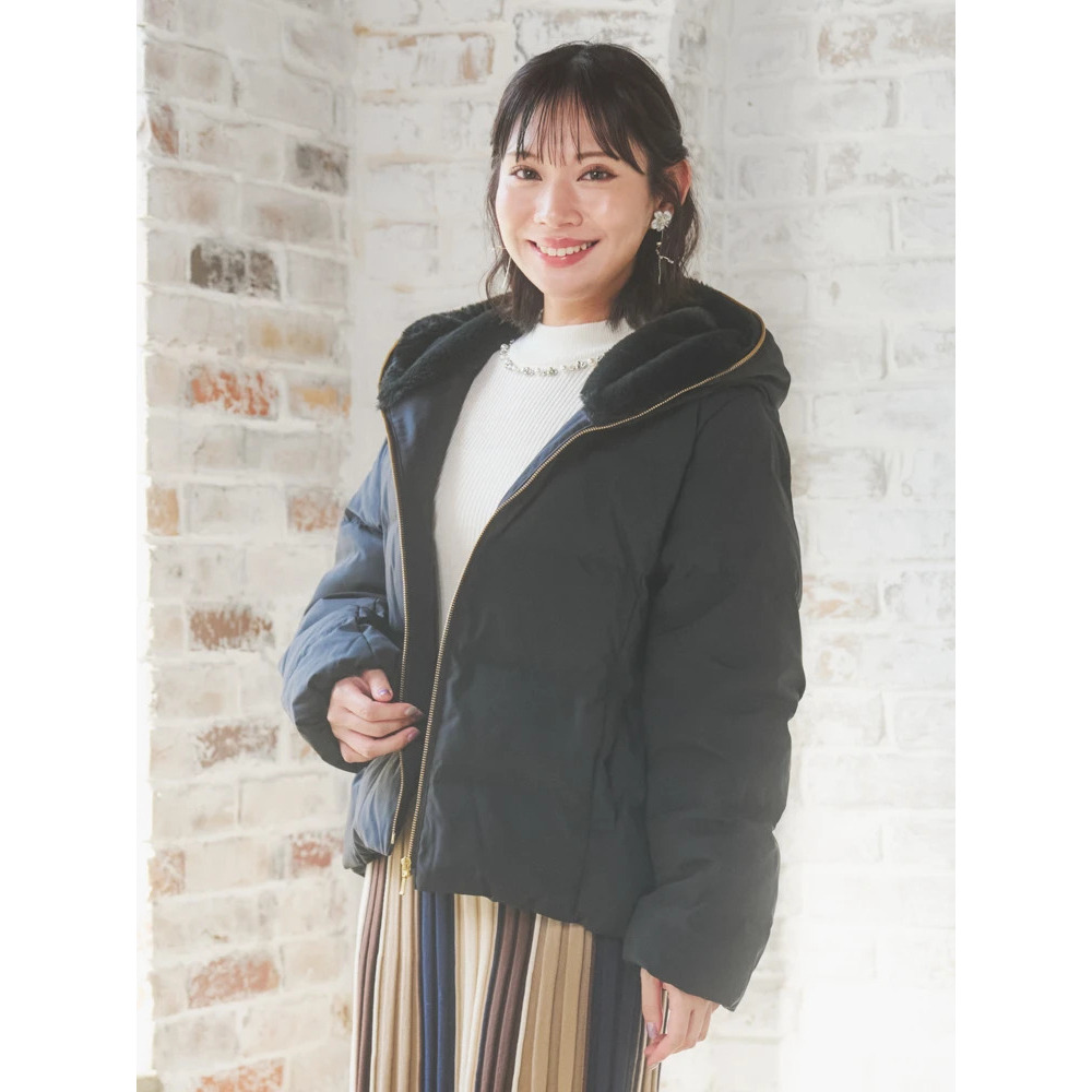 フェイクファーフードショートダウン14