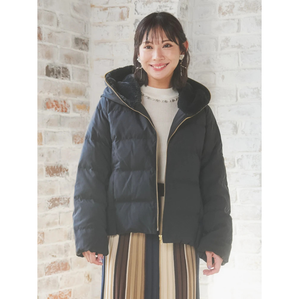 フェイクファーフードショートダウン15