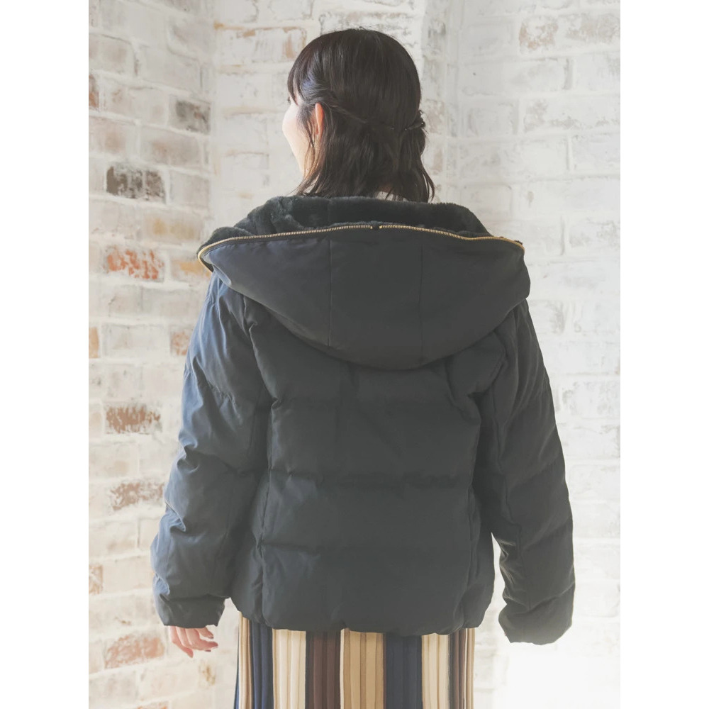 フェイクファーフードショートダウン17