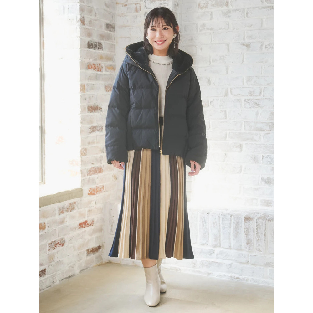 フェイクファーフードショートダウン18