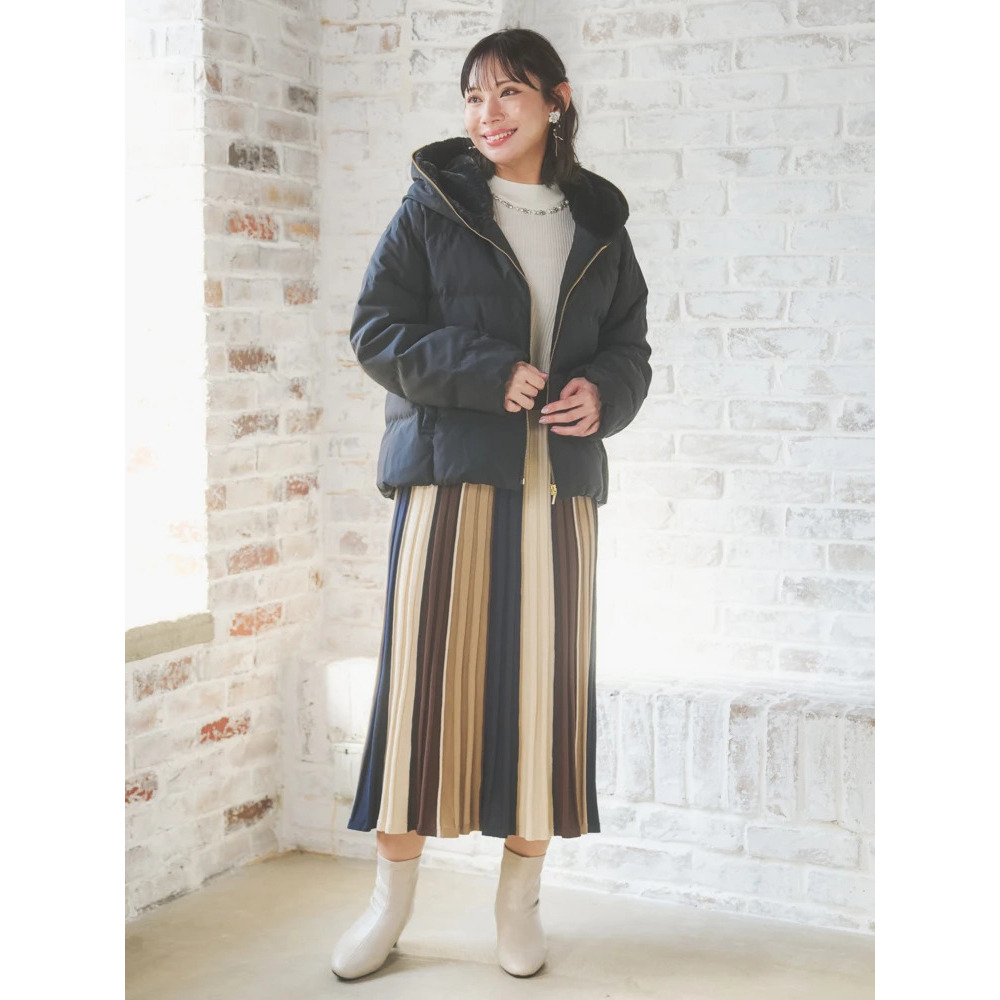 フェイクファーフードショートダウン19