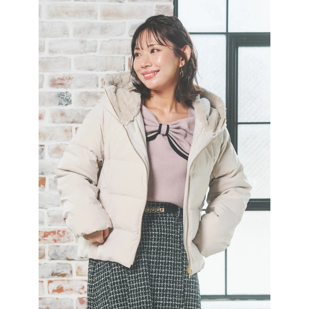 フェイクファーフードショートダウン2