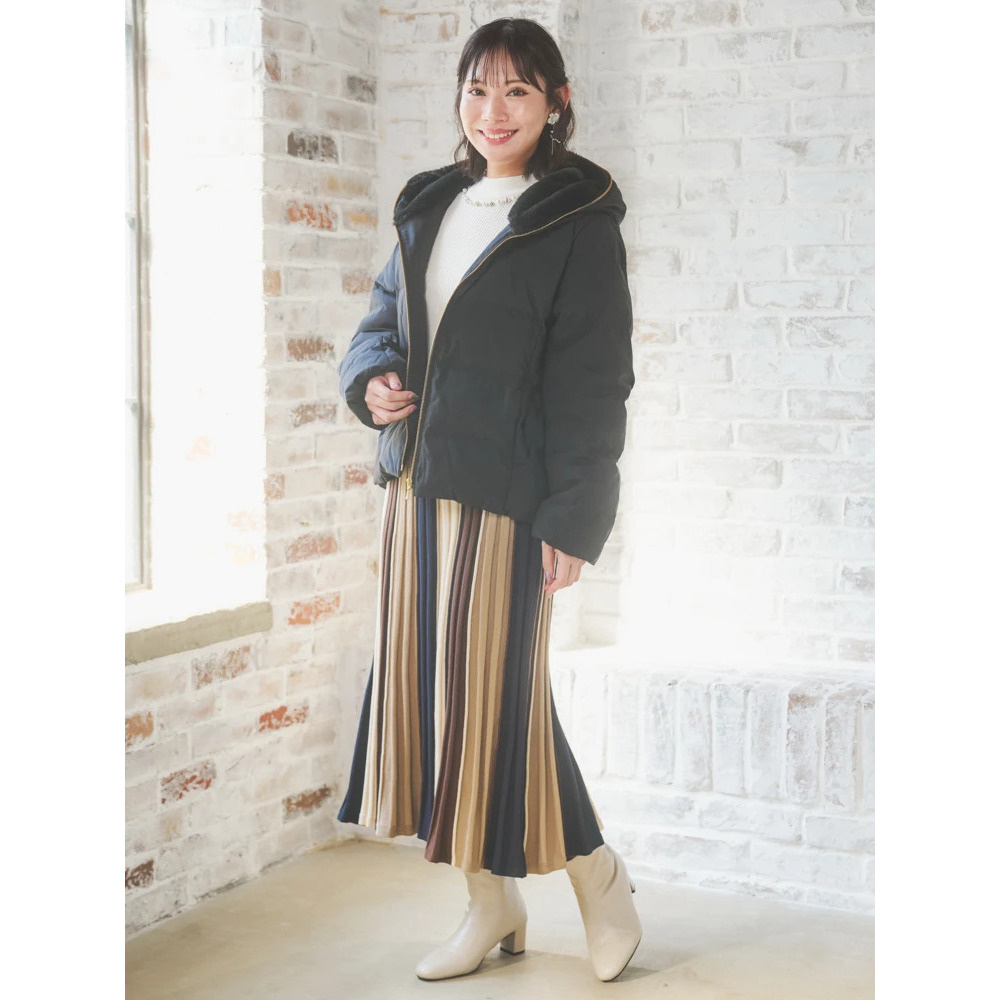 フェイクファーフードショートダウン20