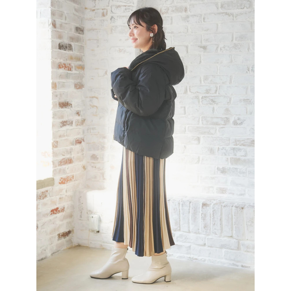 フェイクファーフードショートダウン21