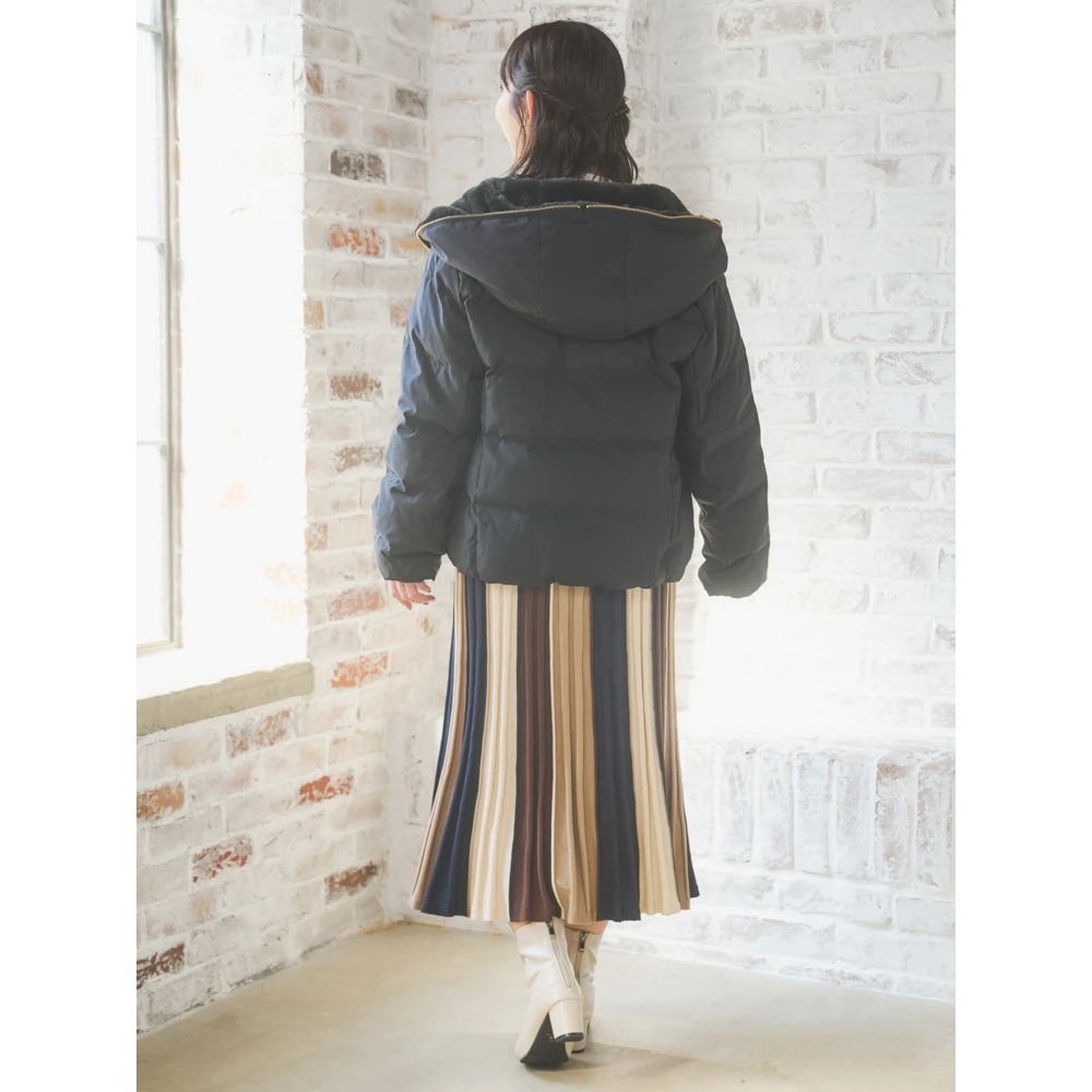 フェイクファーフードショートダウン22