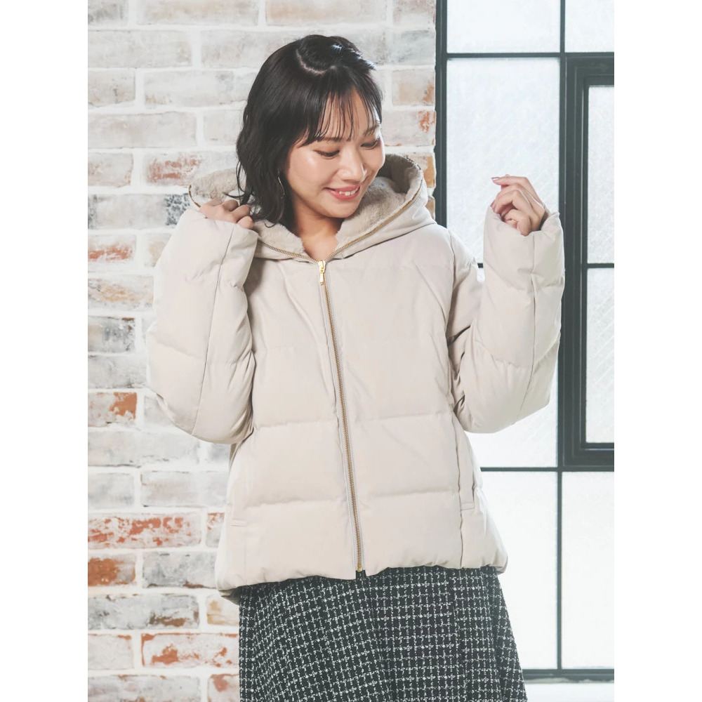 フェイクファーフードショートダウン4