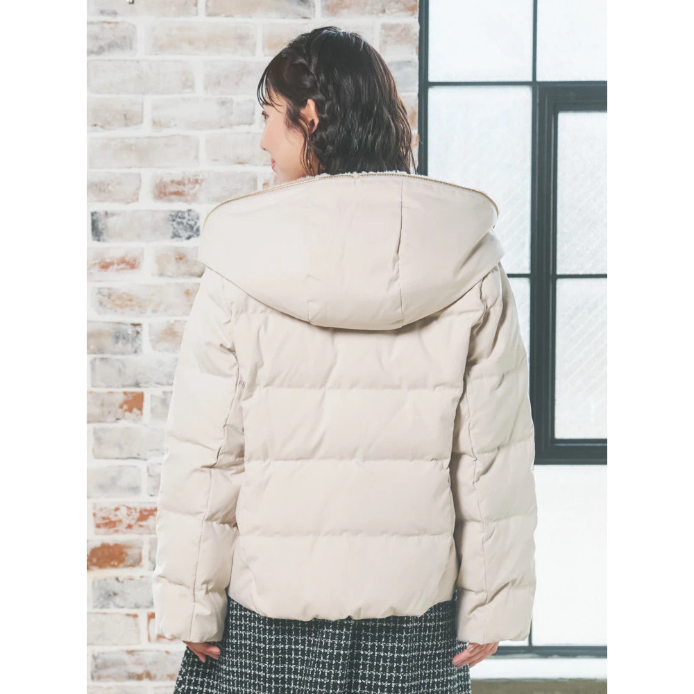 フェイクファーフードショートダウン6