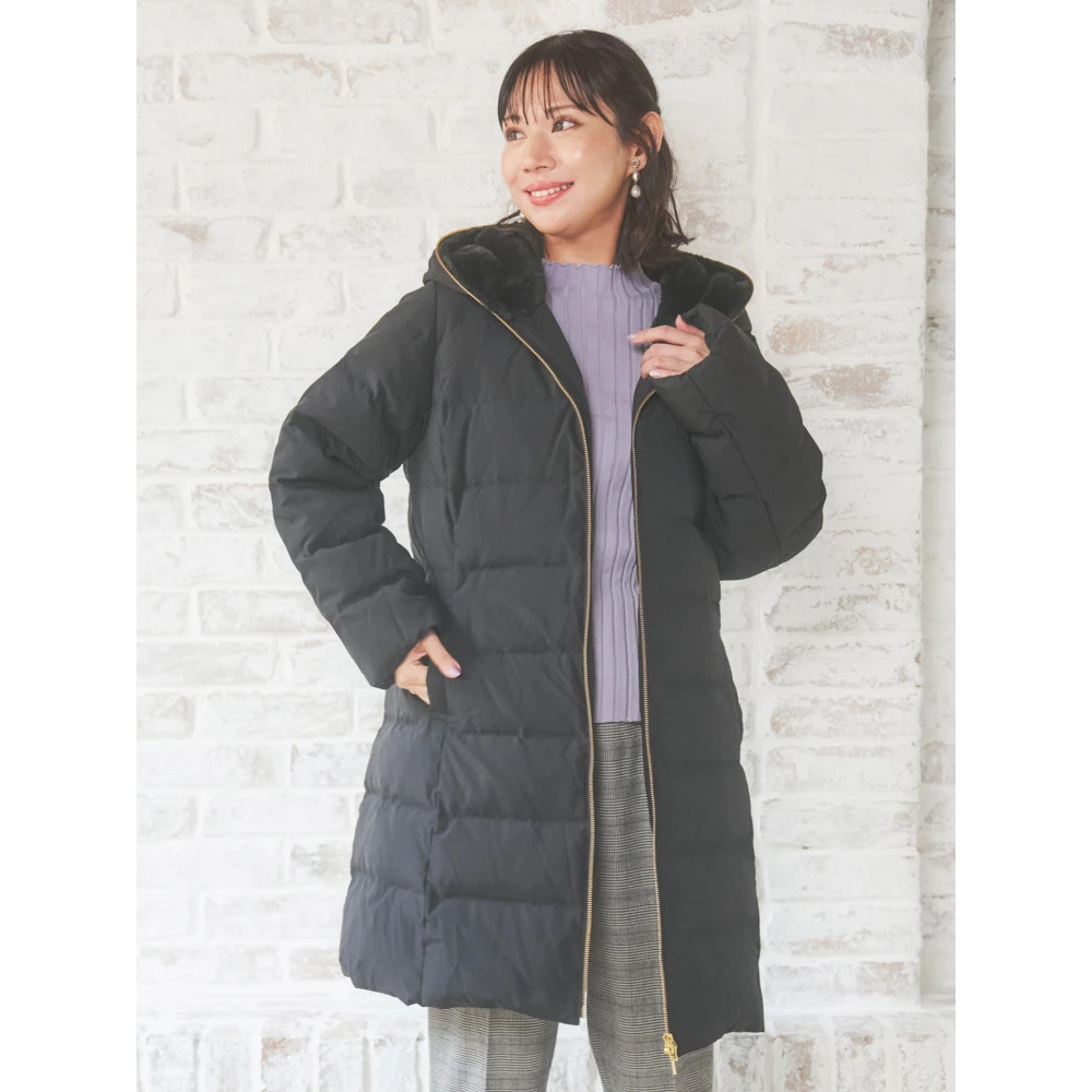 フェイクファーフードロングダウン12