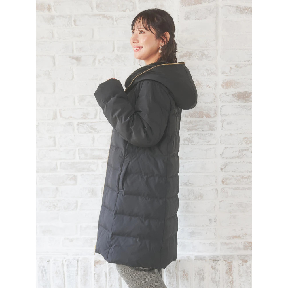 フェイクファーフードロングダウン14