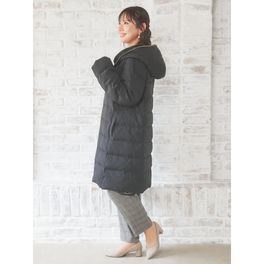 フェイクファーフードロングダウン19