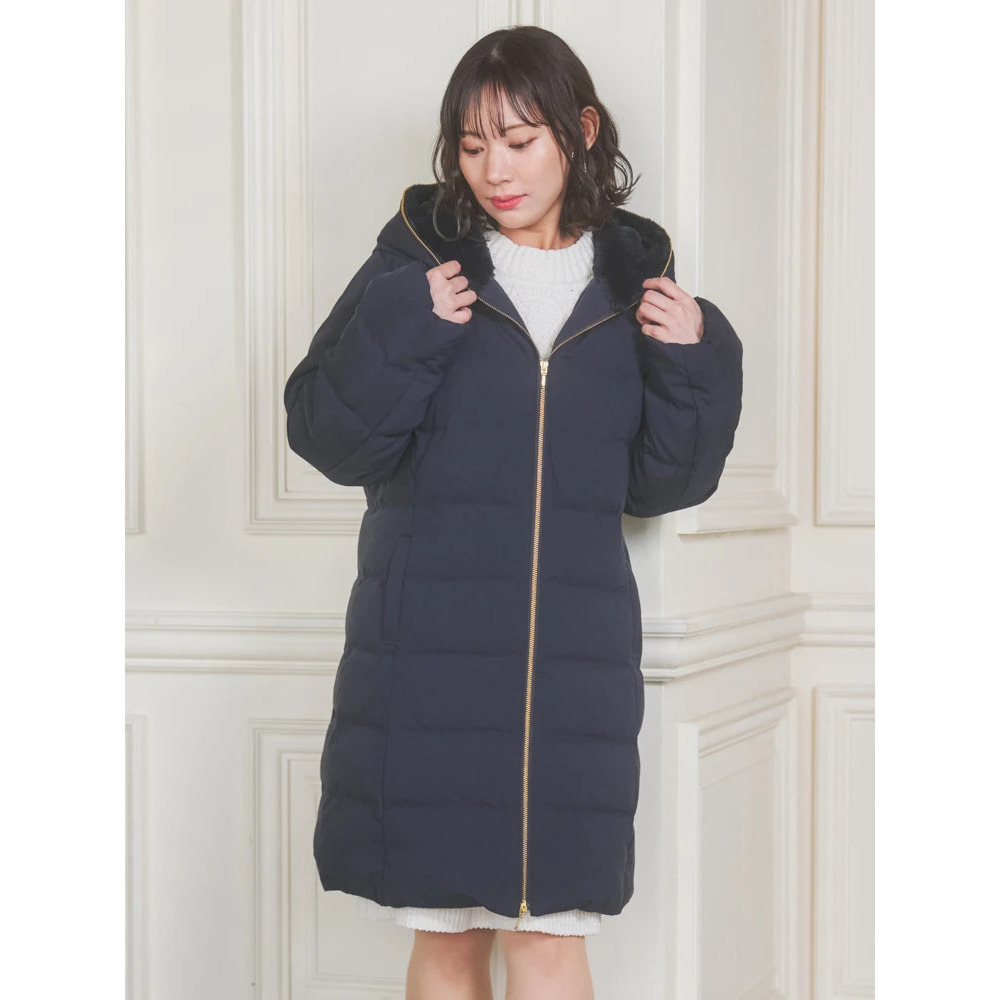 フェイクファーフードロングダウン3