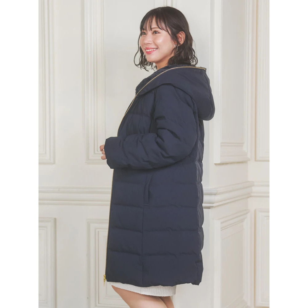 フェイクファーフードロングダウン4