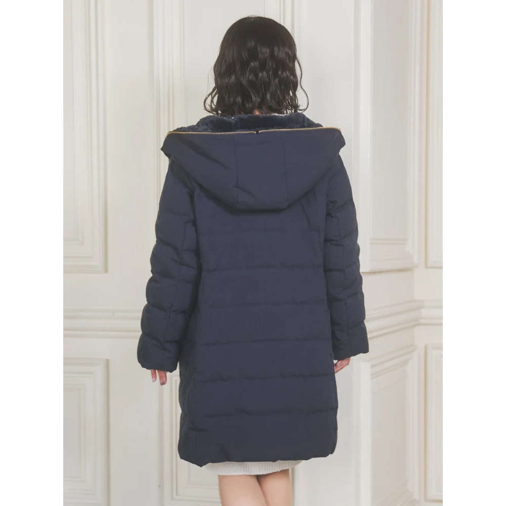 フェイクファーフードロングダウン5