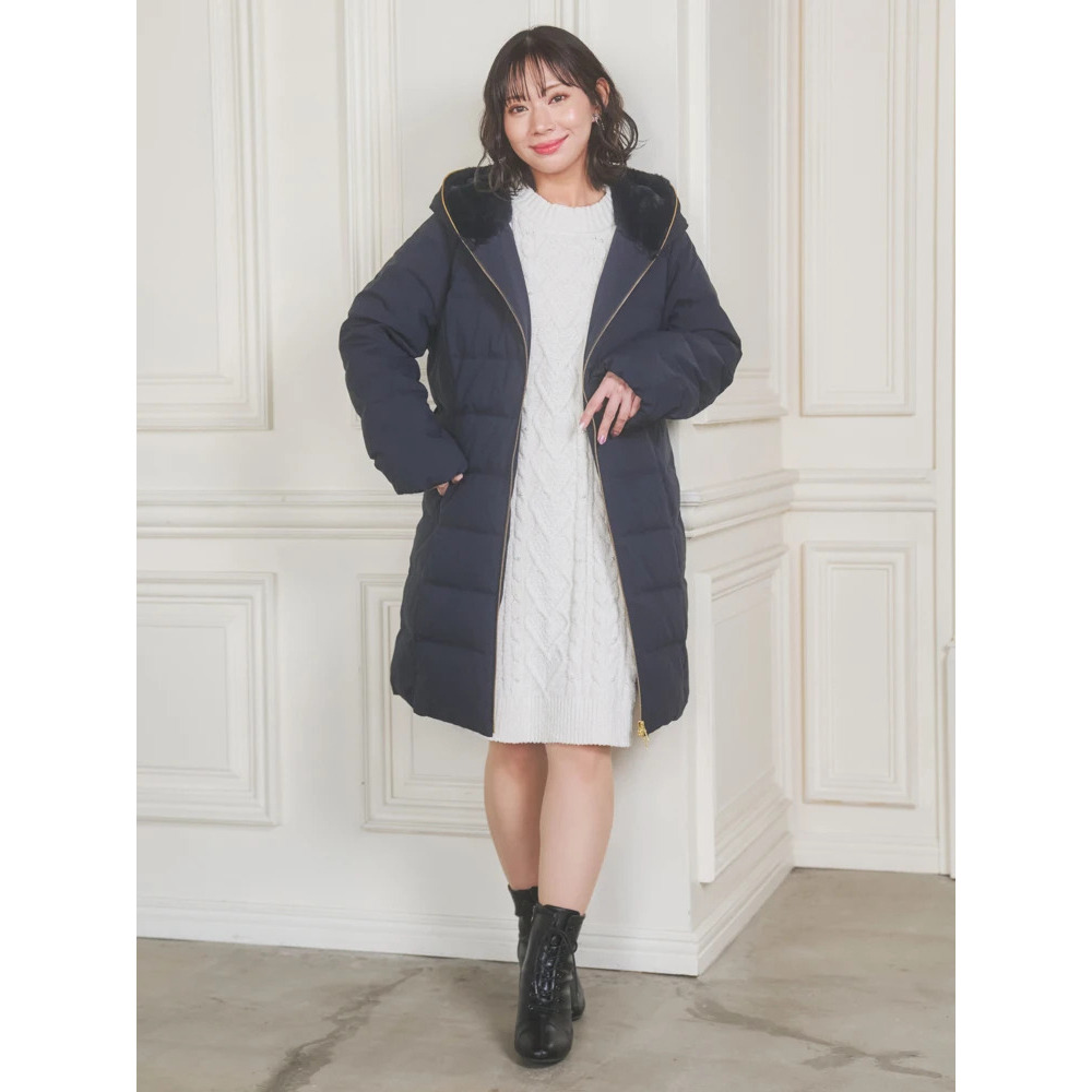 フェイクファーフードロングダウン6