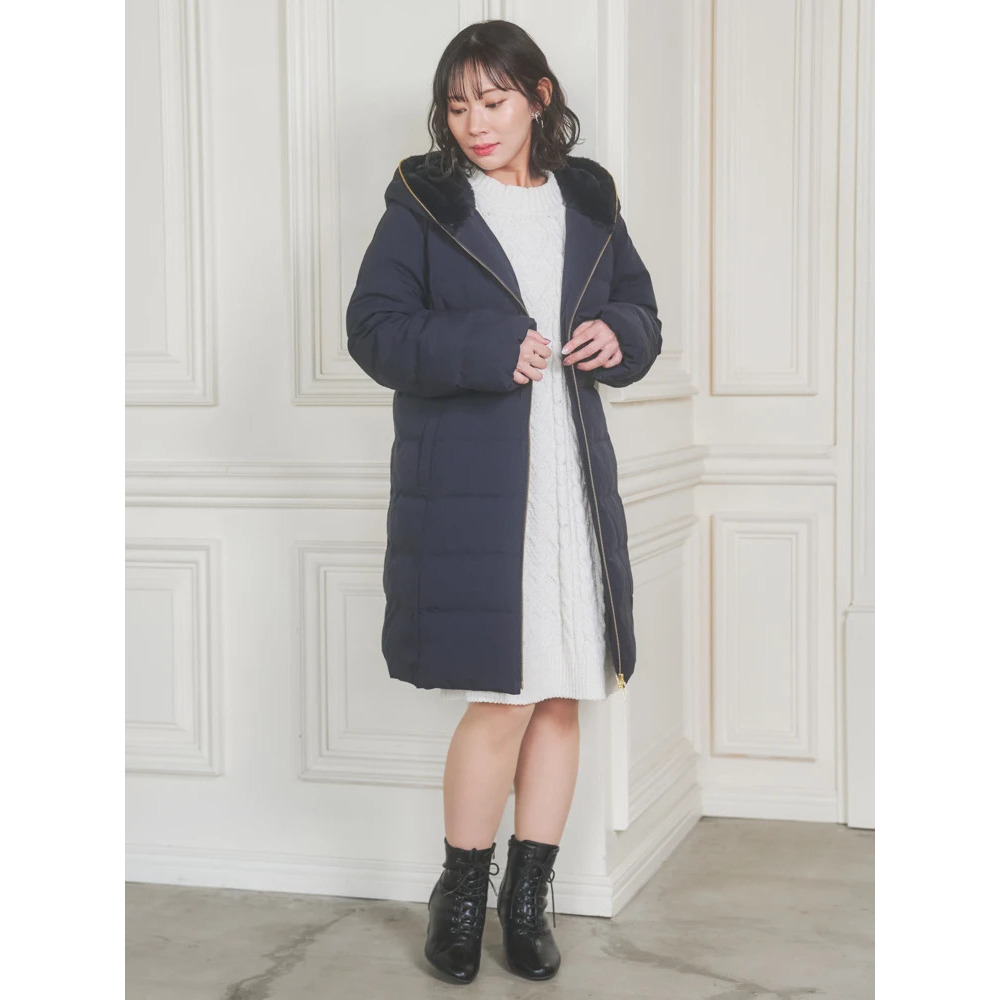 フェイクファーフードロングダウン7