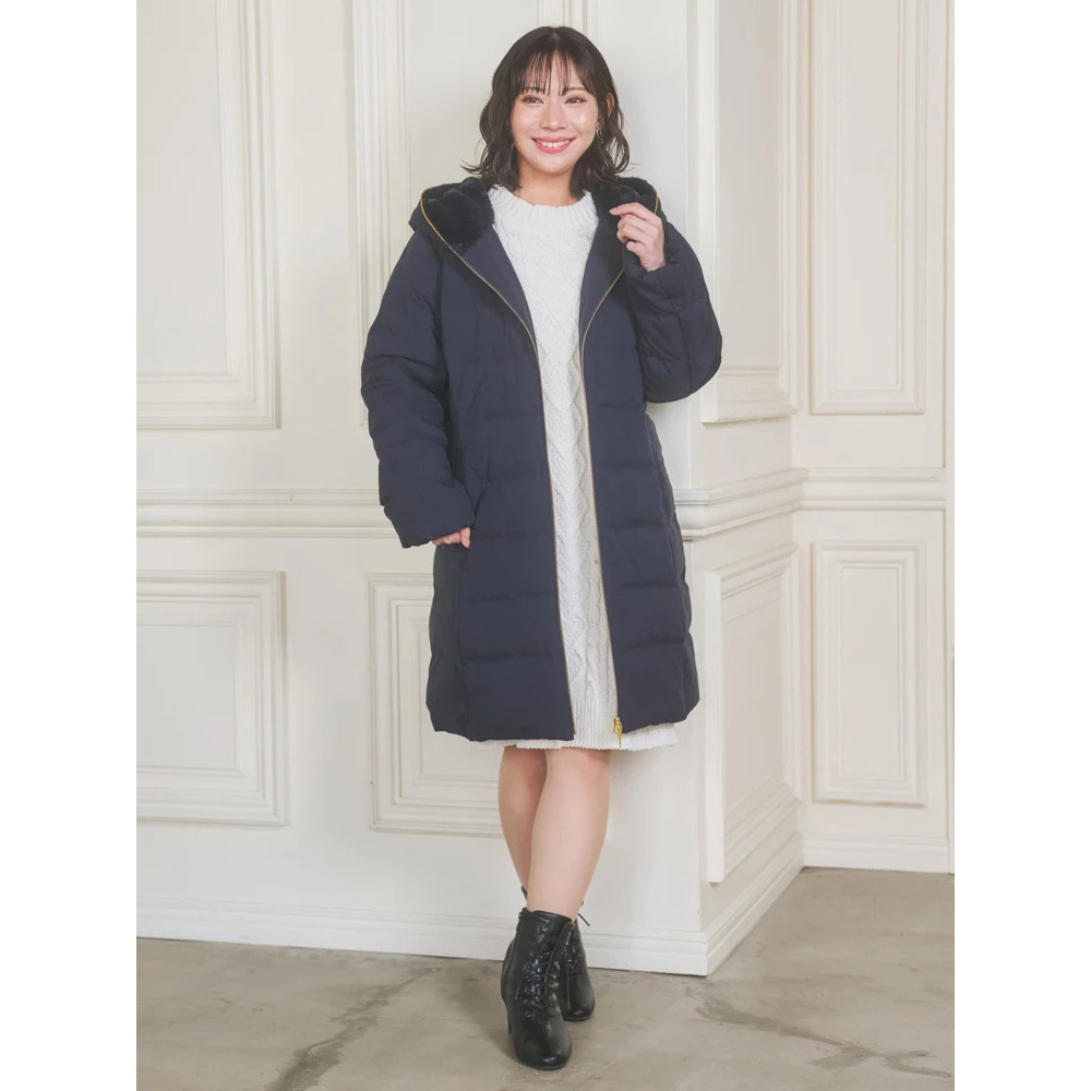 フェイクファーフードロングダウン8