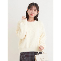 プチリボンフェザーニットプルオーバー