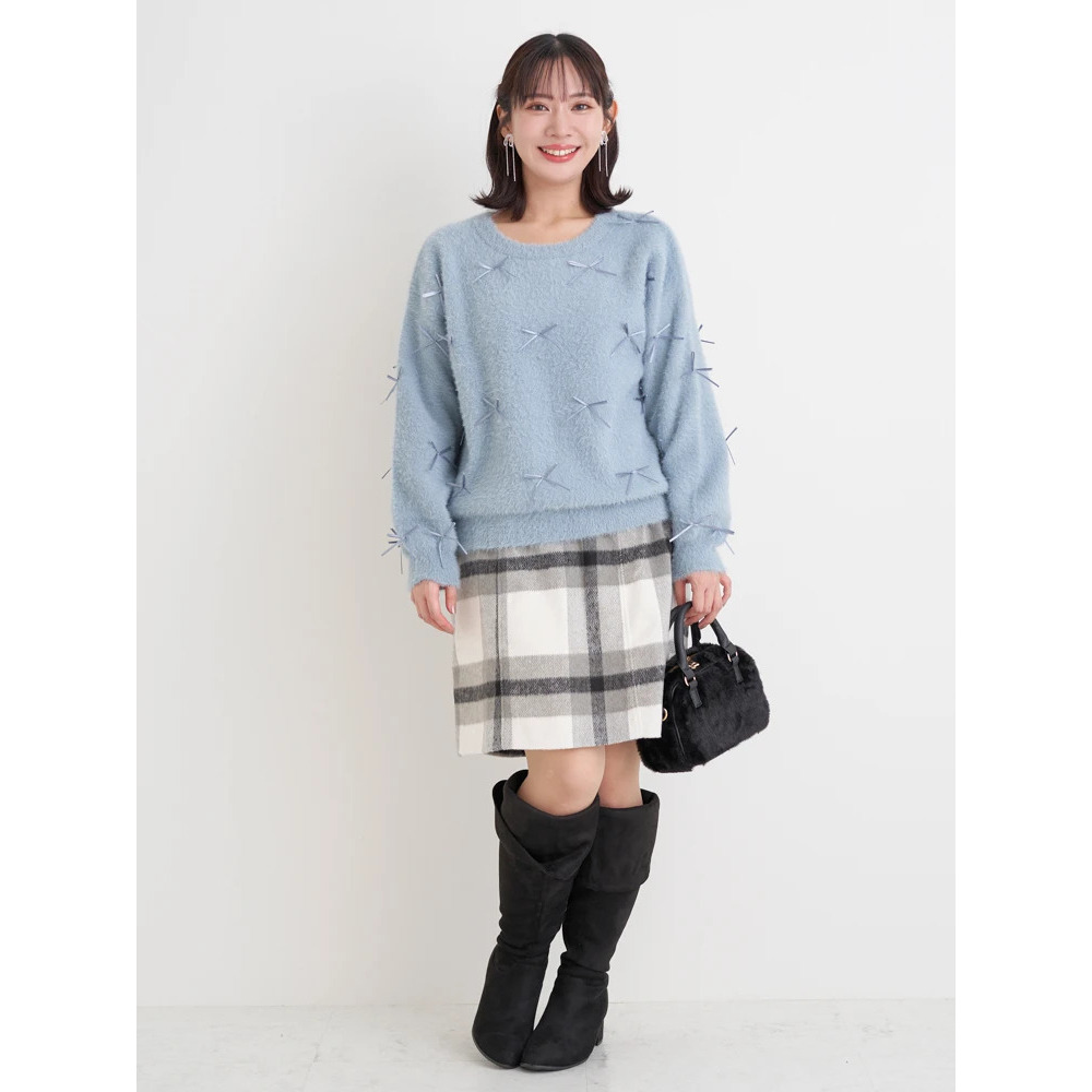 プチリボンフェザーニットプルオーバー12