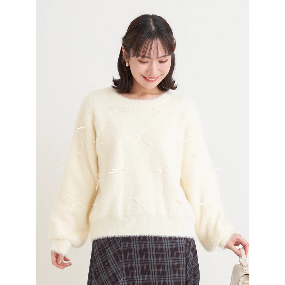 プチリボンフェザーニットプルオーバー15