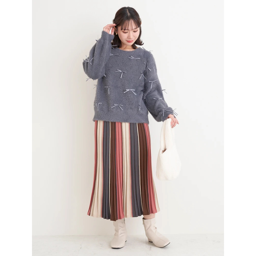 プチリボンフェザーニットプルオーバー25