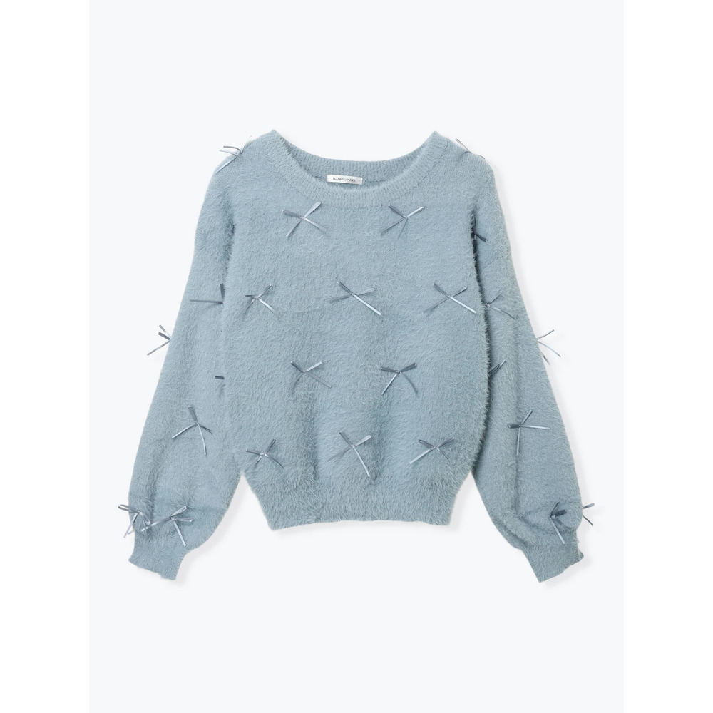 プチリボンフェザーニットプルオーバー26