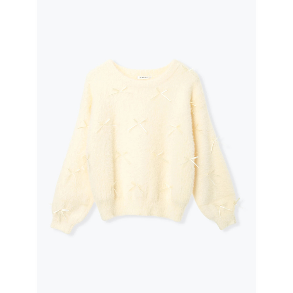 プチリボンフェザーニットプルオーバー28