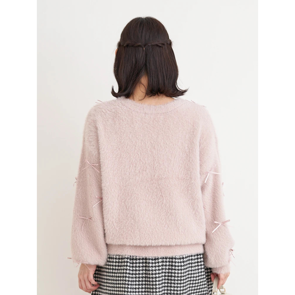 プチリボンフェザーニットプルオーバー4