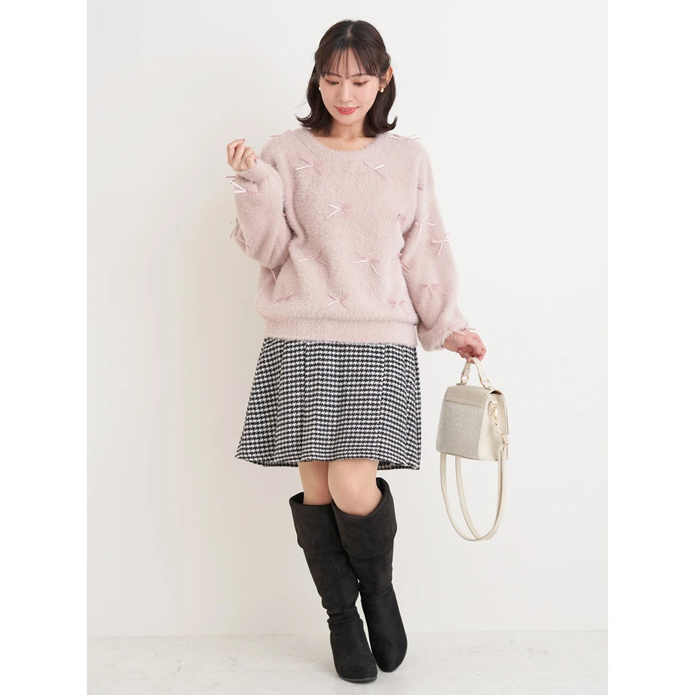 プチリボンフェザーニットプルオーバー6