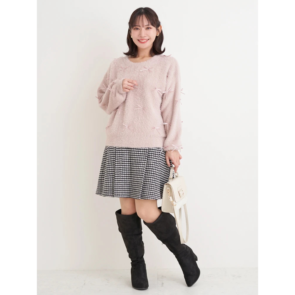 プチリボンフェザーニットプルオーバー7