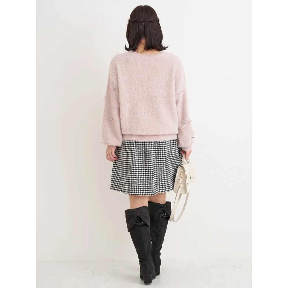 プチリボンフェザーニットプルオーバー9