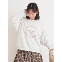 サークル刺繍ロゴ裏起毛トップス