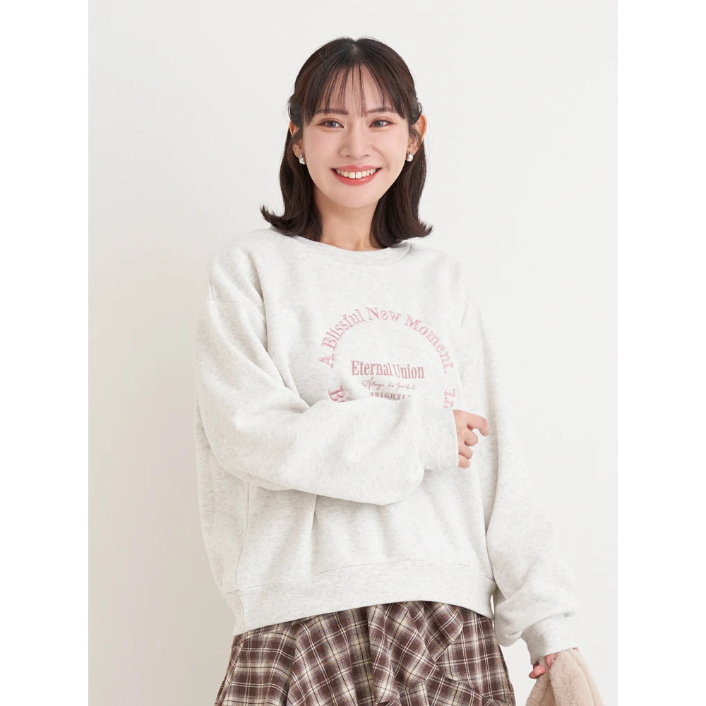 サークル刺繍ロゴ裏毛トップス2