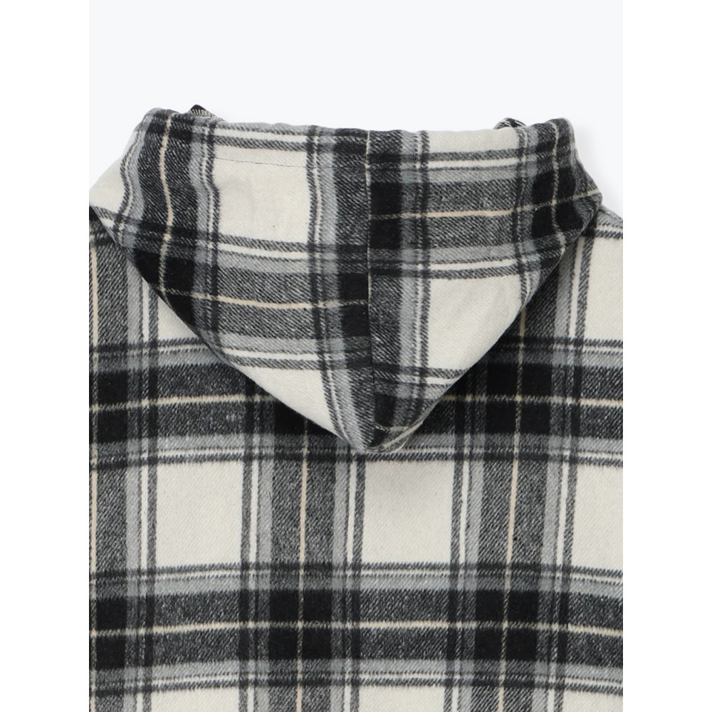 シャギーチェックフード付きシャツ6