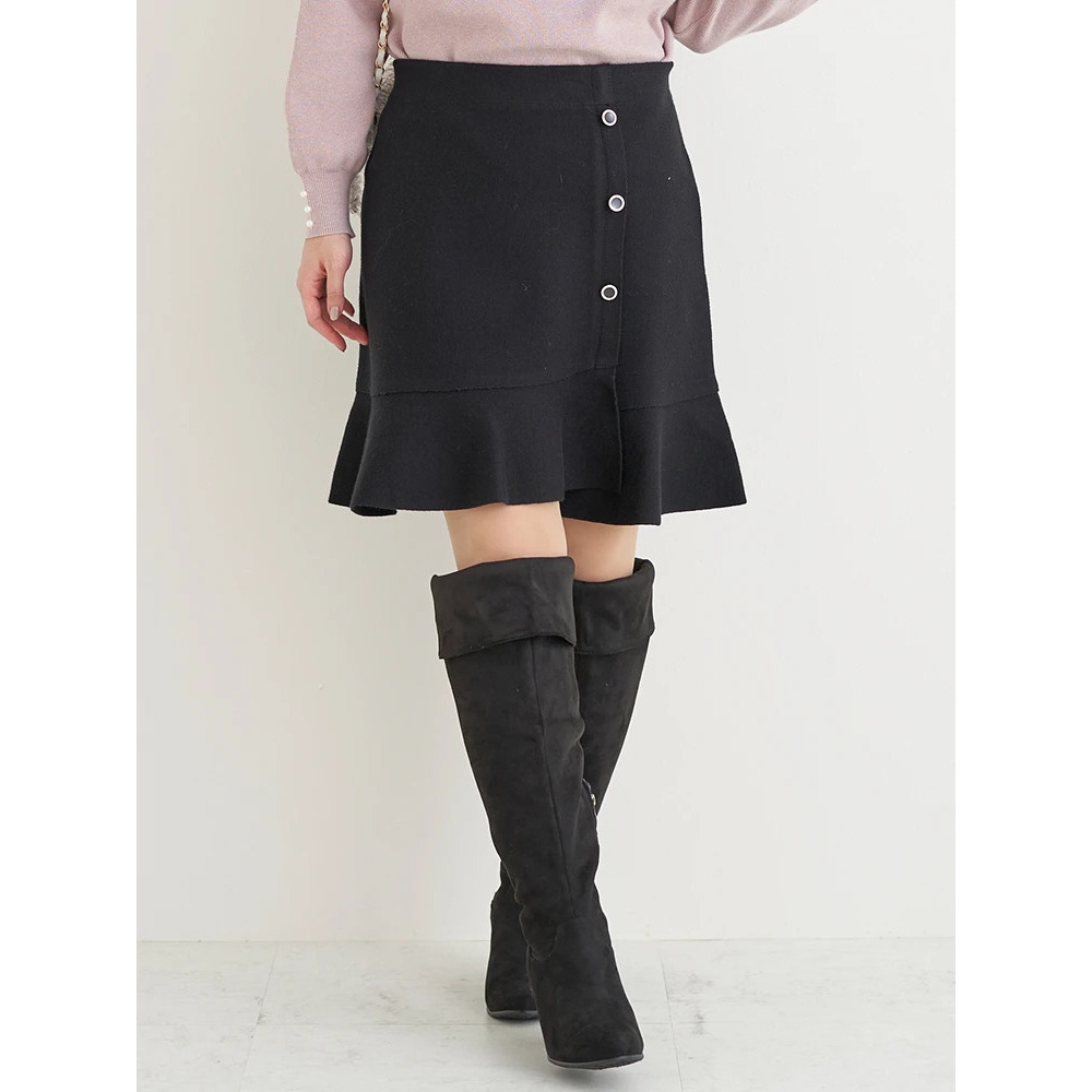 裾フリルニットスカート(無地・チェック柄)12