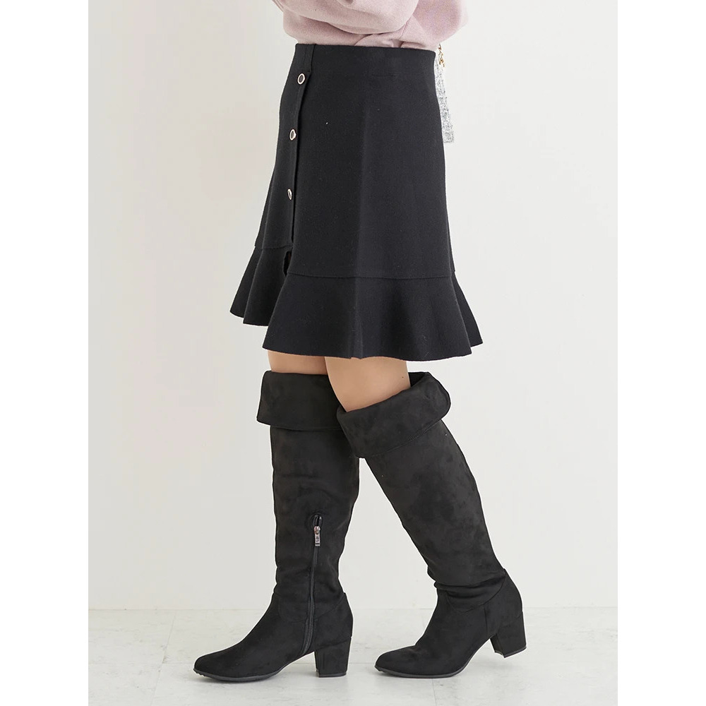 裾フリルニットスカート(無地・チェック柄)14