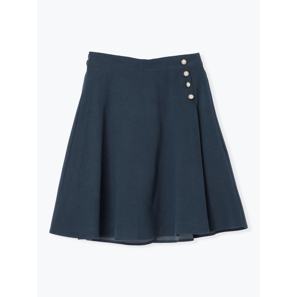 パールボタンフレア膝丈スカート20