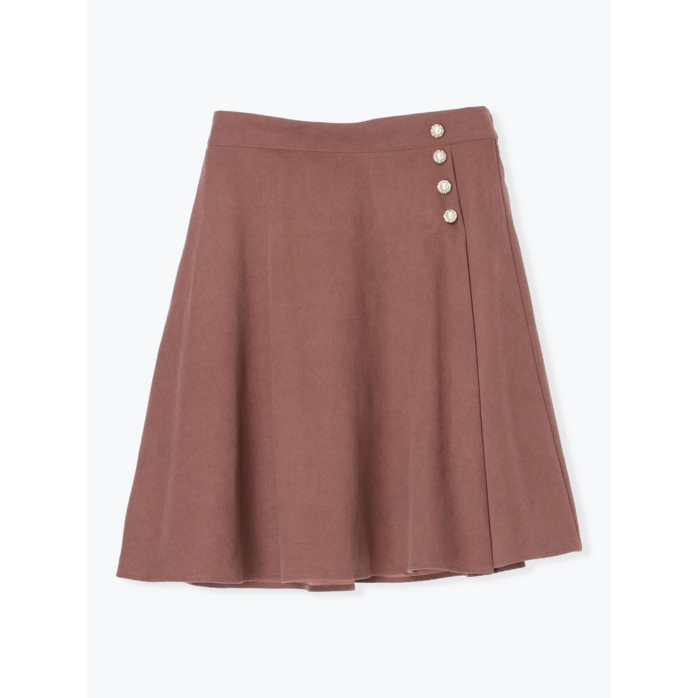 パールボタンフレア膝丈スカート21